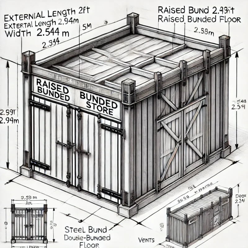 bunded chemical storage unit