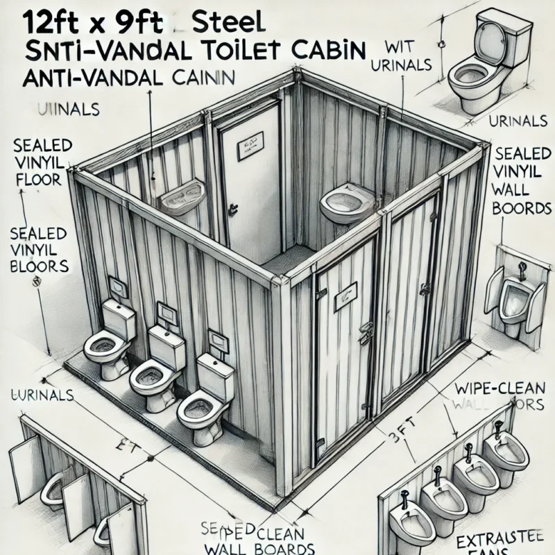 2+1 Steel Toilet 12ft x 9ft