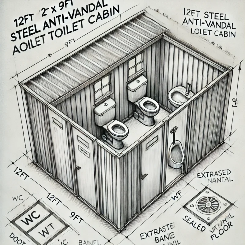 2+1 Steel Toilet 12ft x 9ft