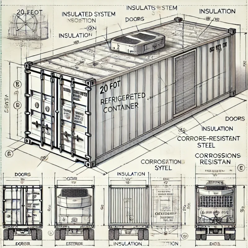 refrigerated shipping container for temperature-sensitive products