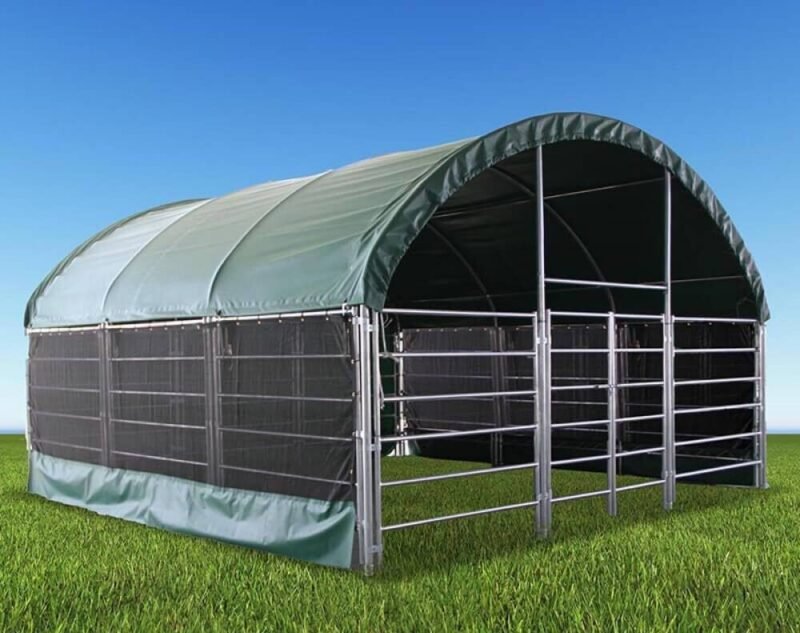 20ft x 20ft Livestock Shelter with Net Sides - Image 2