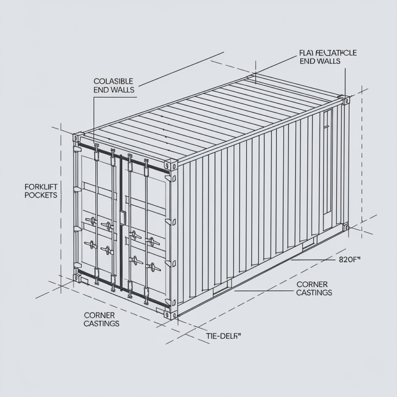 20FT x 8FT Used Flat Rack Shipping Containers