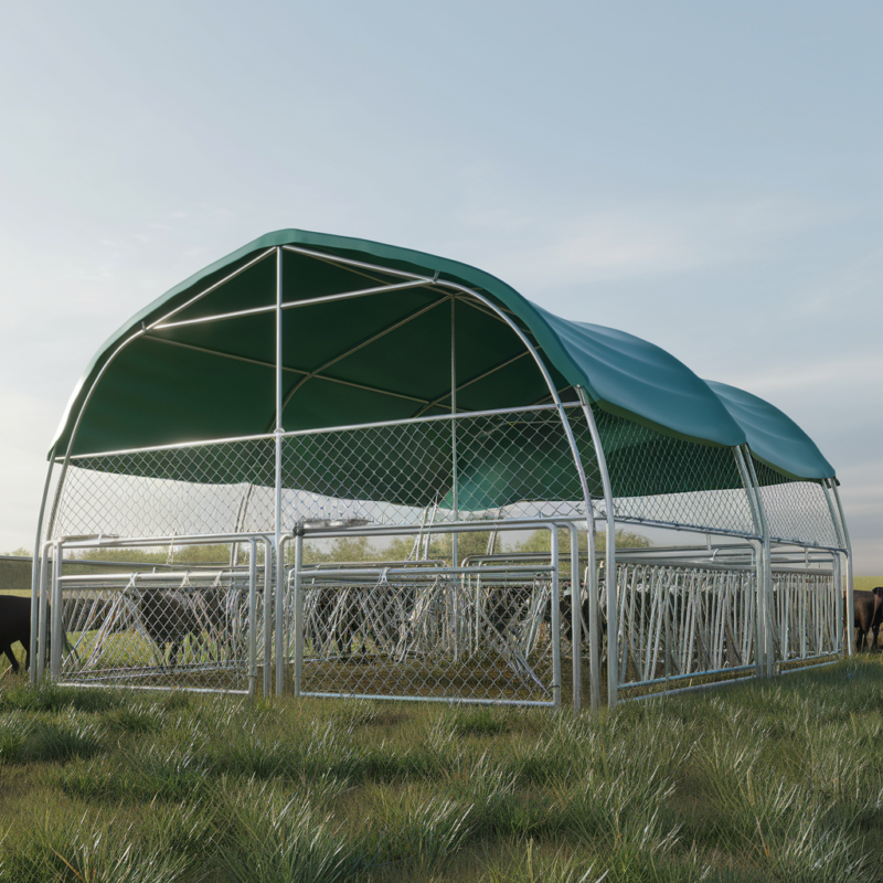 20ft x 20ft Livestock Shelter with Net Sides