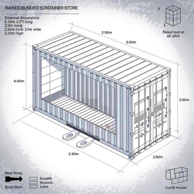 20FT X 8FT Raised Bunded Store