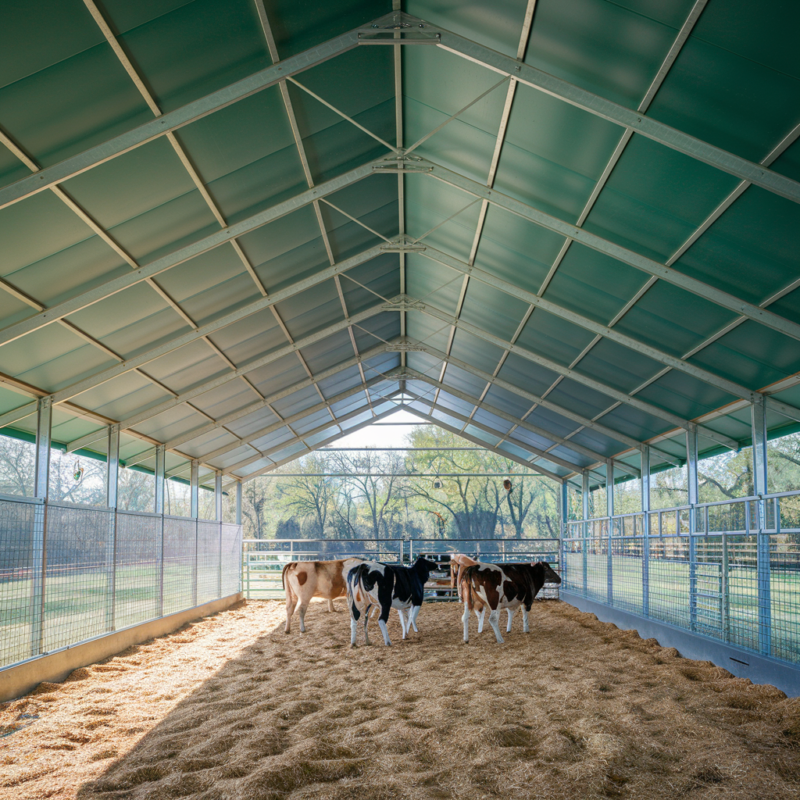 20ft x 20ft Livestock Shelter with Net Sides