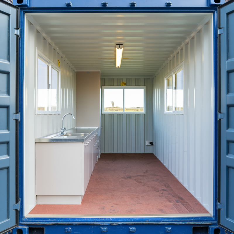 Energy-efficient portable canteens with full kitchen setup