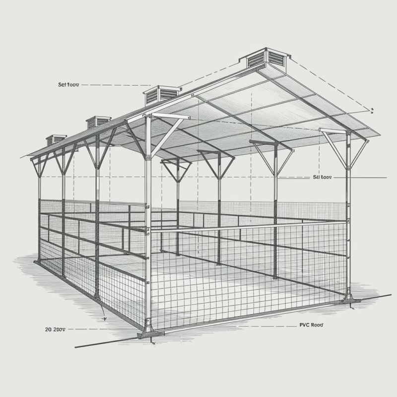 20ft x 20ft Livestock Shelter with Net Sides