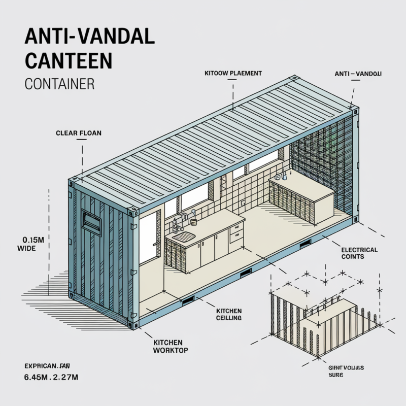 20ft x 8ft Steel Anti-Vandal Canteen